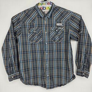 Columbia Shirt‎ Mens XL Pearl Snap Vented Fishing Omni Shade Long Sleeve Plaid